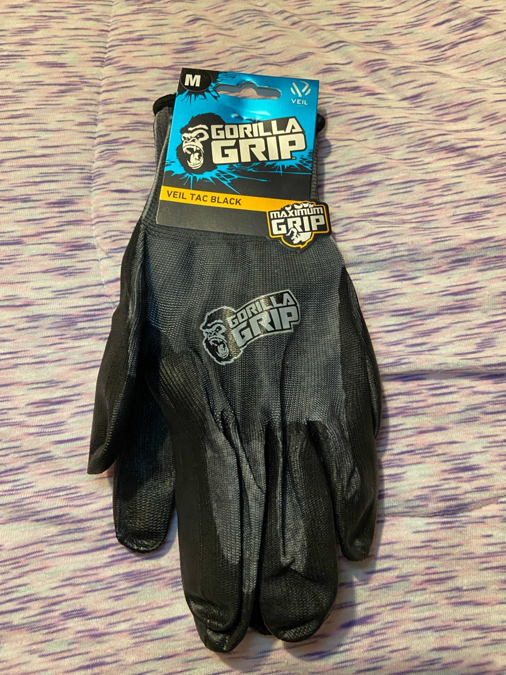 Gorilla Grip Veil Tac Black Slip-Resistant Cleaning Gloves - Black